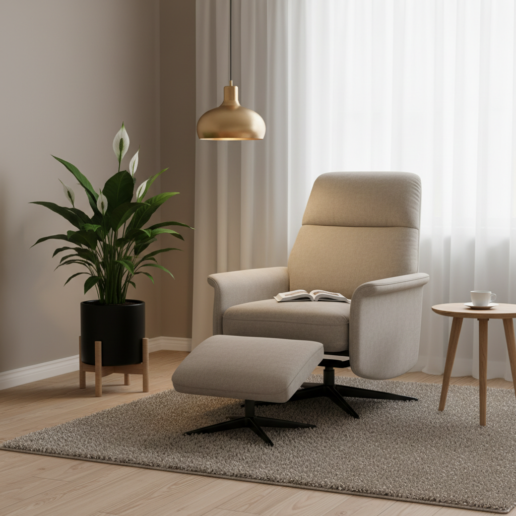 Premium Scandinavian reading corner lifestyle image